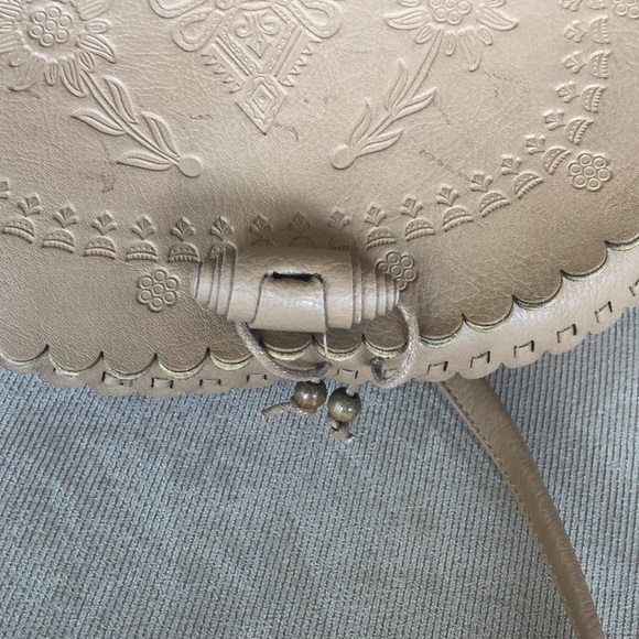 Leather tan cross body boho bag - Picture 4 of 4